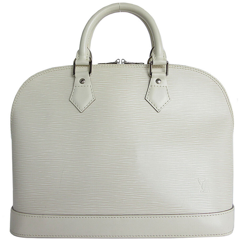 Louis Vuitton Alma Epi Leather Handbag Off White Silver
